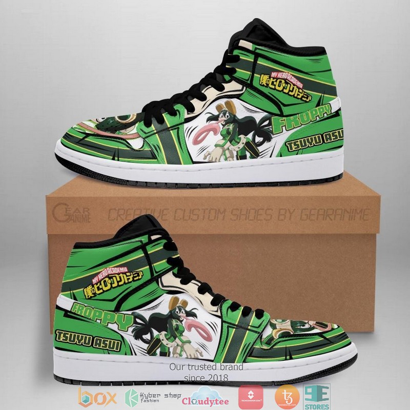 Tsuyu Asui Anime My Hero Academia Froppy Air Jordan High top shoes