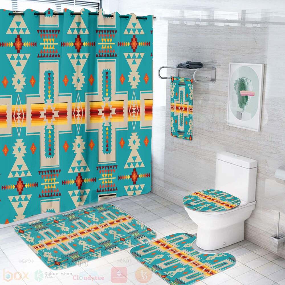 Turquoise Tribe Design Bathroom Set
