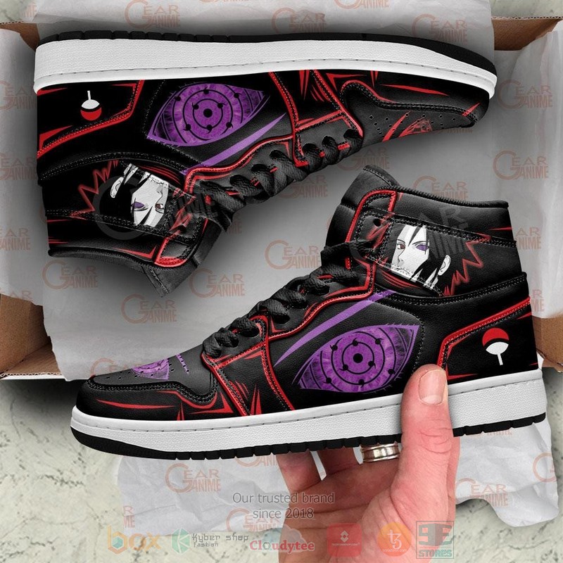 Uchiha Sasuke Eternal Mangekyou Rinne Sharingan Anime Air Jordan high top shoes 1 2
