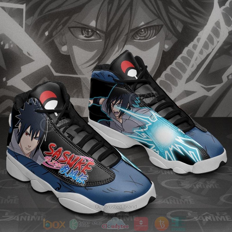 Uchiha Sasuke Naruto Anime Air Jordan 13 Sneaker Shoes 2 Uchiha Sasuke Naruto Anime Air Jordan 13 Shoes 1