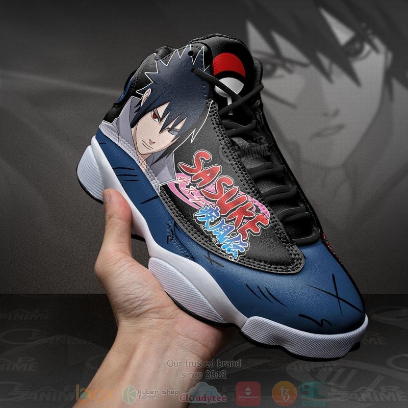 Uchiha Sasuke Naruto Anime Air Jordan 13 Sneaker Shoes 3 Uchiha Sasuke Naruto Anime Air Jordan 13 Shoes 1 2