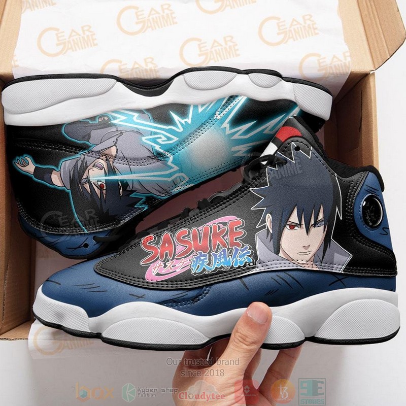 Uchiha Sasuke Naruto Anime Air Jordan 13 Sneaker Shoes 4 Uchiha Sasuke Naruto Anime Air Jordan 13 Shoes 1 2 3