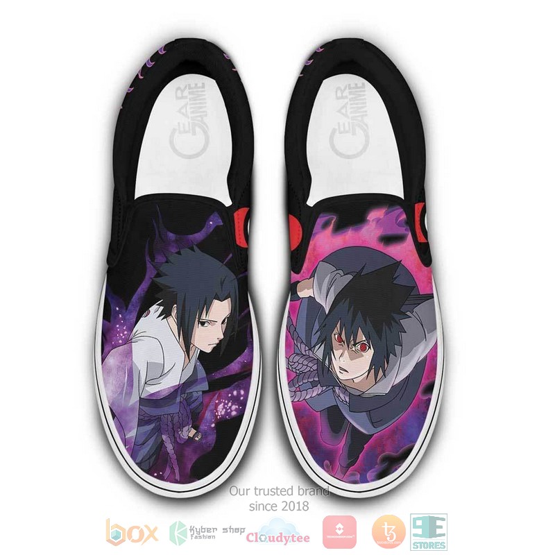 Uchiha Sasuke Naruto Anime Slip On Shoes