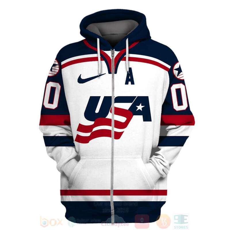 BEST United States National Men's Hockey Team Personalized White Full Printing 3D Hoodie, Shirt 2 United States National Mens Hockey Team Personalized White 3D Hoodie Shirt 1