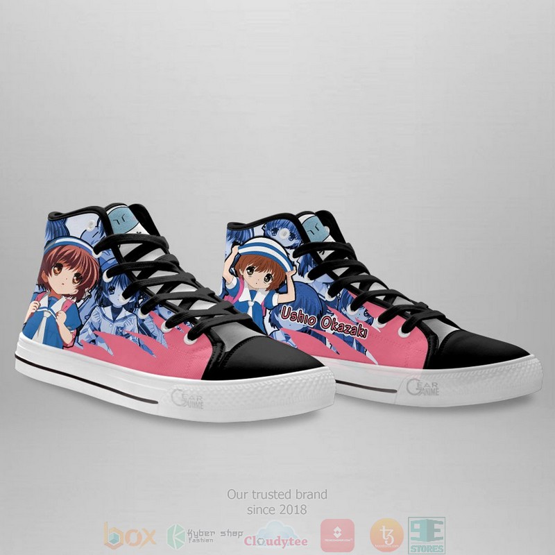 Ushio Okazaki Clannad Anime Canvas High Top Sneaker Shoes 3 Ushio Okazaki Clannad Anime Canvas High Top Shoes 1 2
