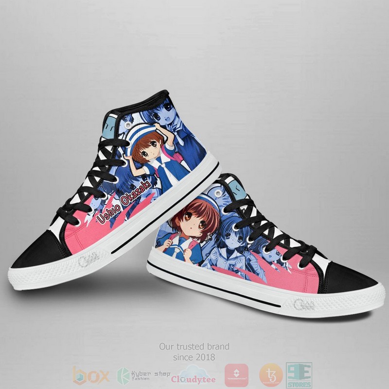 Ushio Okazaki Clannad Anime Canvas High Top Sneaker Shoes 4 Ushio Okazaki Clannad Anime Canvas High Top Shoes 1 2 3