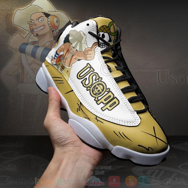 Usopp Anime One Piece Air Jordan 13 Sneaker Shoes 3 Usopp Anime One Piece Air Jordan 13 Shoes 1 2