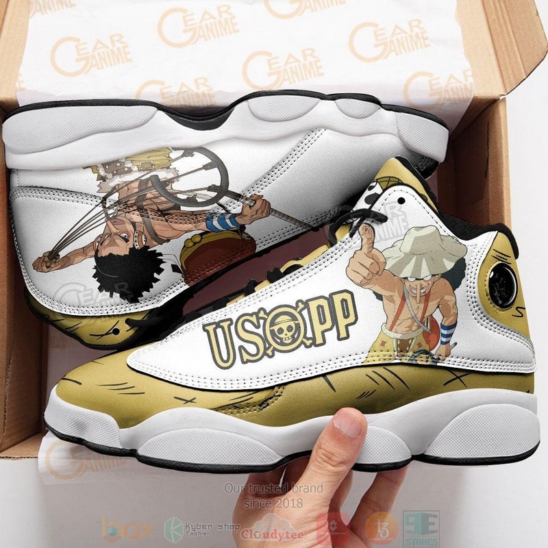 Usopp Anime One Piece Air Jordan 13 Sneaker Shoes 4 Usopp Anime One Piece Air Jordan 13 Shoes 1 2 3