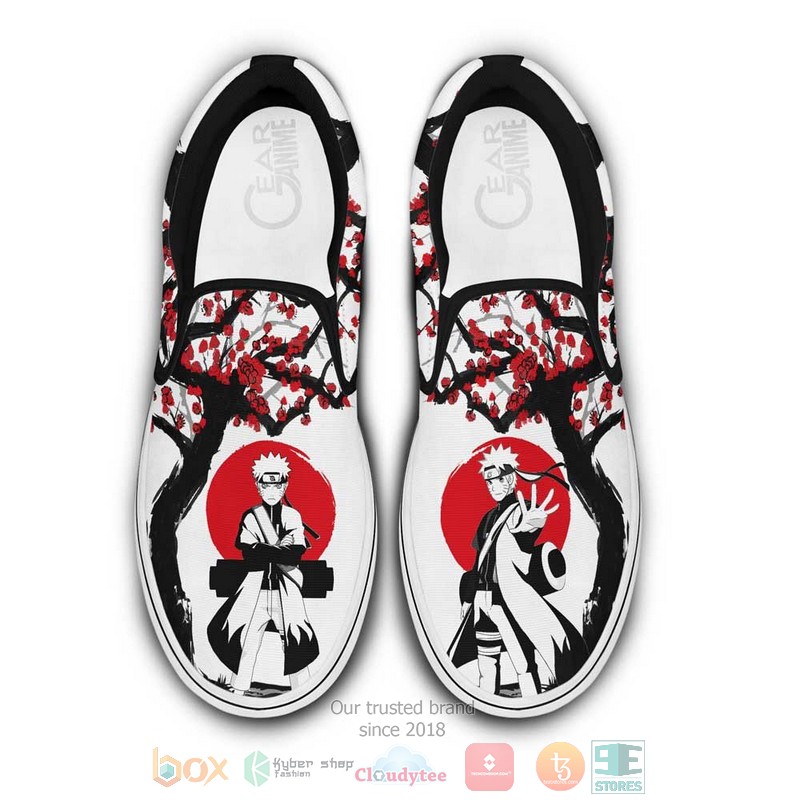 Uzumaki Sage Cherry Blossom Anime Slip On Shoes
