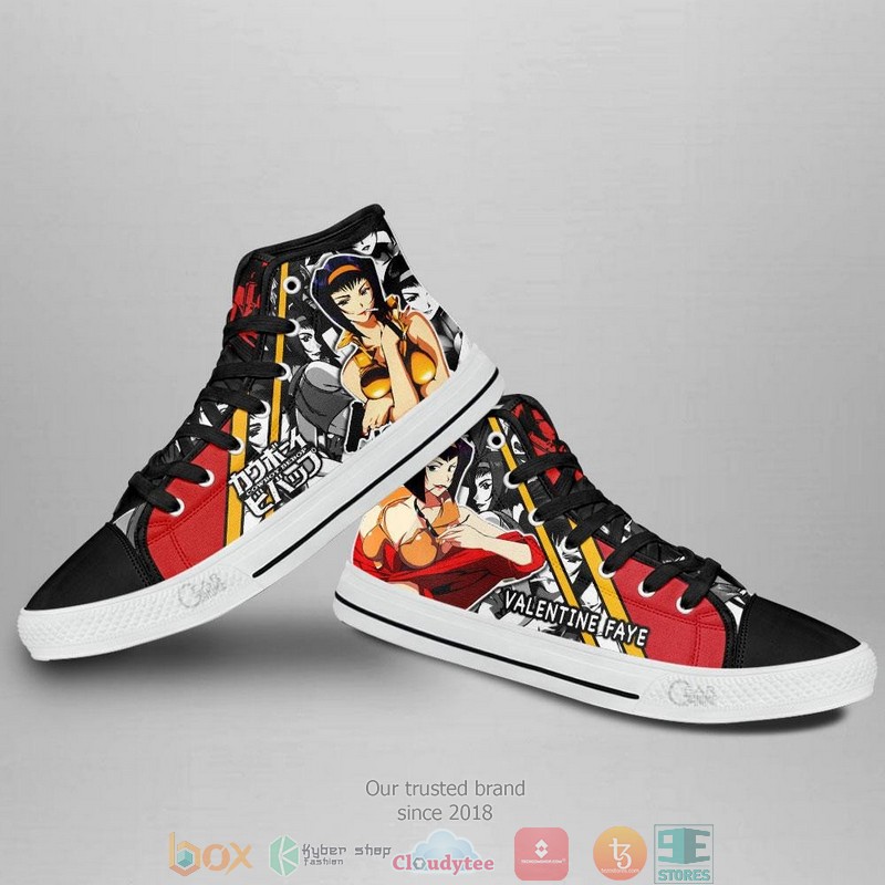 Valentine Faye Cowboy Bebop High Top Canvas Shoes 3 Valentine Faye Cowboy Bebop High Top Canvas Shoes 1 2