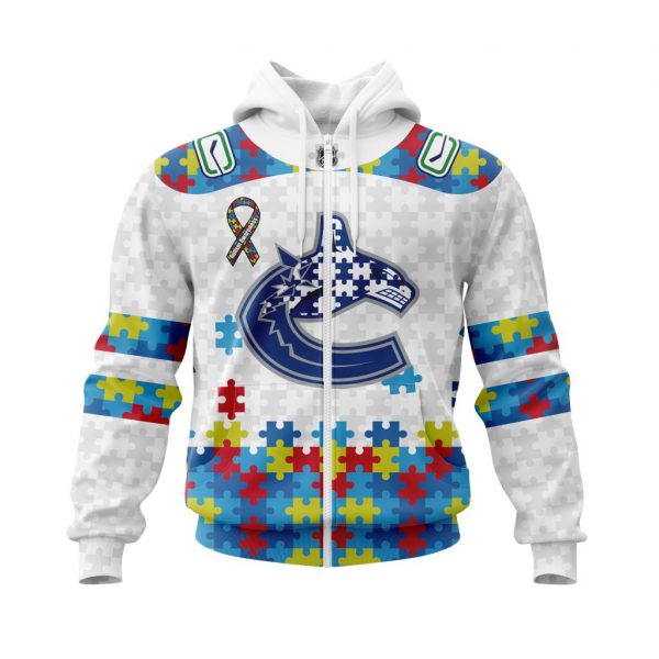 Vancouver Canucks Autism Awareness Personalized NHL White 3d shirt, hoodie 2 Vancouver Canucks Autism Awareness Personalized NHL White 3d shirt hoodie 1