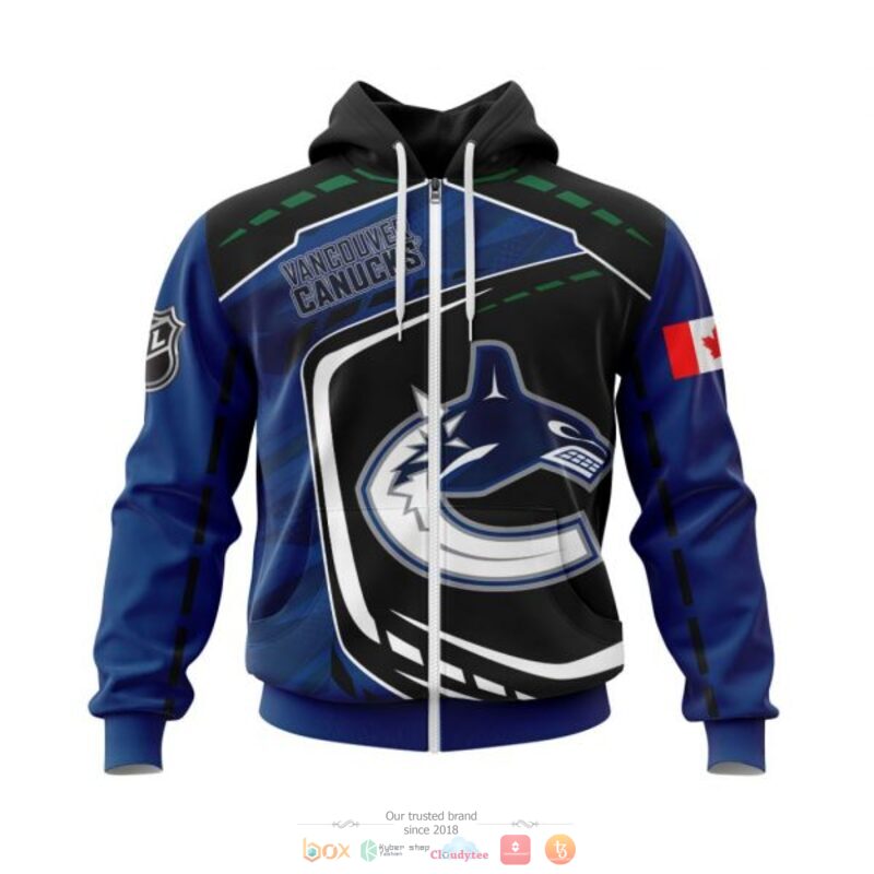 Vancouver Canucks NHL black blue full print 3D shirt, hoodie 2 Vancouver Canucks NHL black blue 3D shirt hoodie 1