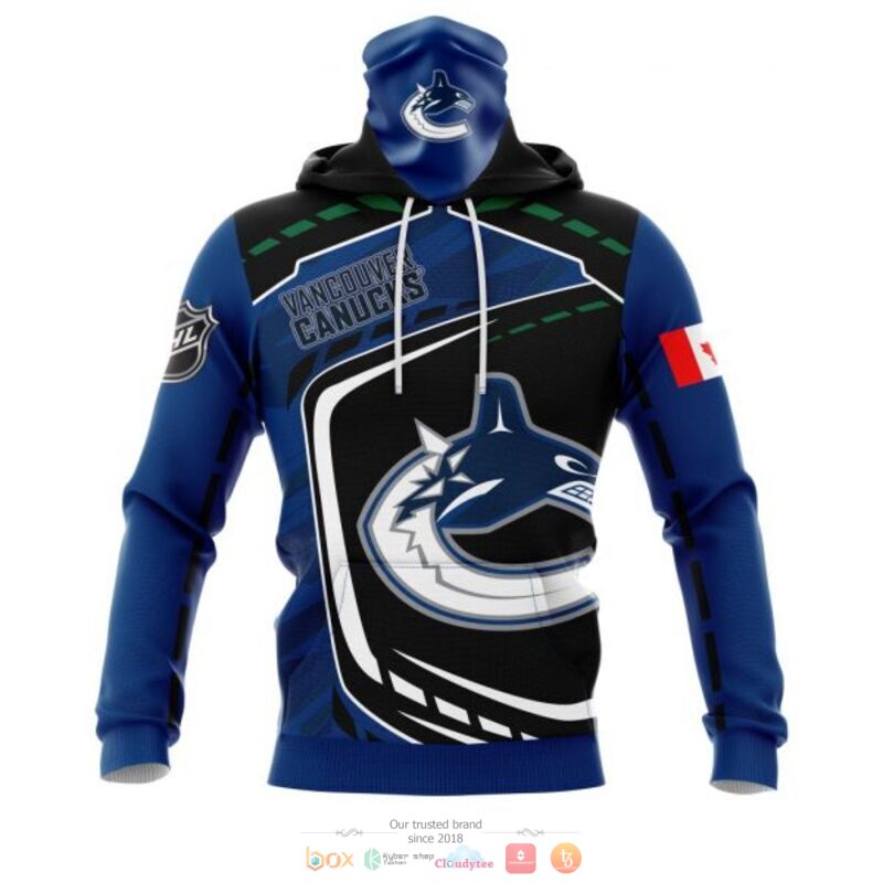 Vancouver Canucks NHL black blue full print 3D shirt, hoodie 4 Vancouver Canucks NHL black blue 3D shirt hoodie 1 2 3