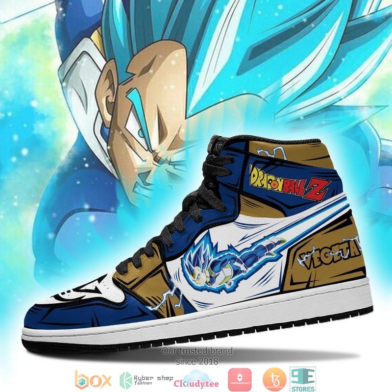 Vegeta Blue Anime Dragon Ball Air Jordan High Top Shoes 1 2