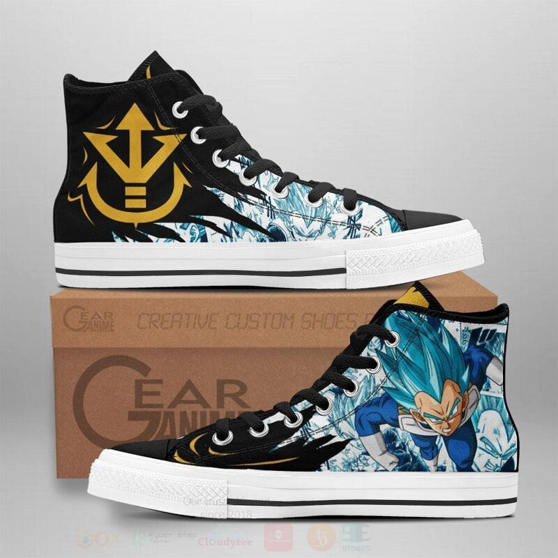 Vegeta Blue Custom Manga Anime Dragon Ball High Top Shoes