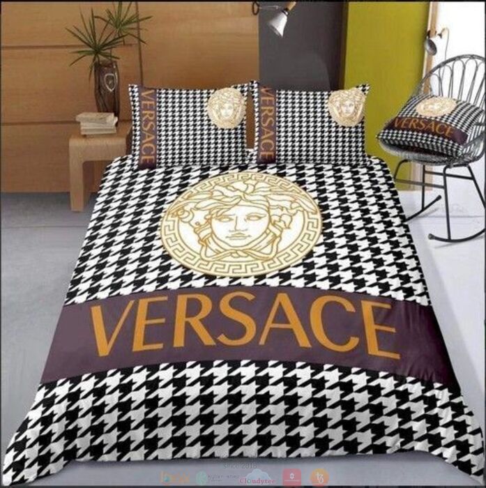 Versace Checked White Black Bedding Set