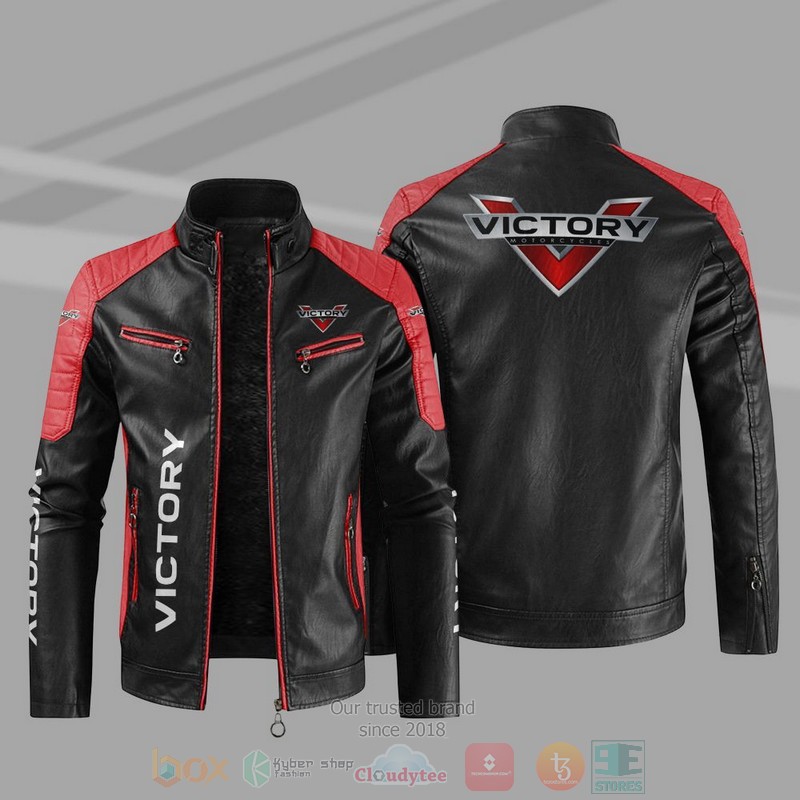 Victory Motorcycles Company Block Leather Jacket 4 Victory Motorcycles Block Leather Jacket 1 2 3