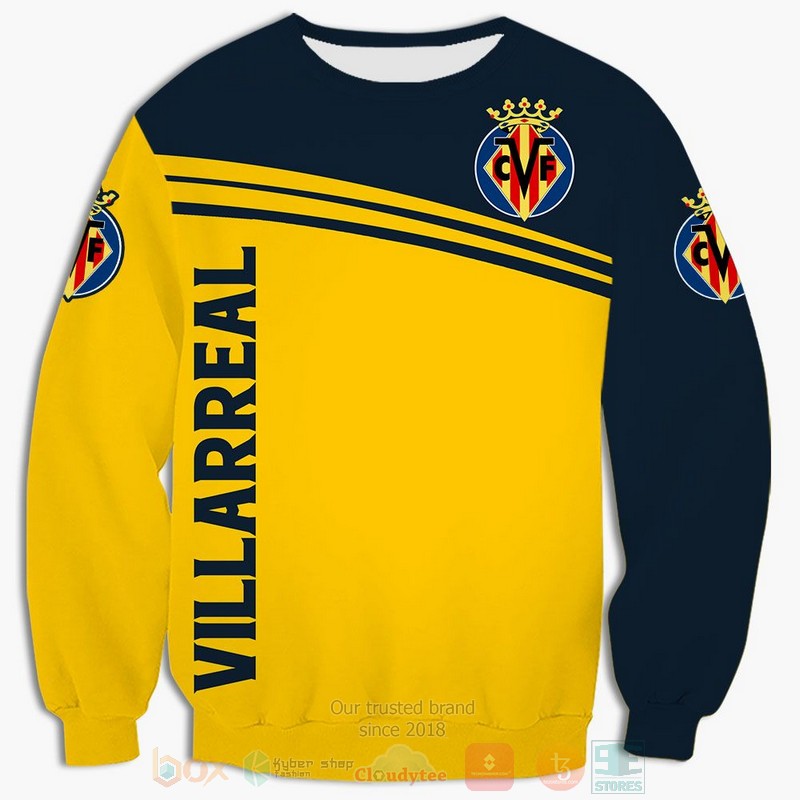Villarreal yellow blue shirt, hoodie 4 Villarreal yellow blue 3D shirt hoodie 1 2 3