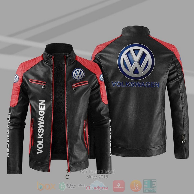 Volkswagen Company Block Leather Jacket 4 Volkswagen Block Leather Jacket 1 2 3