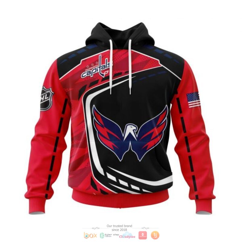 Washington Capitals NHL black red full print 3D shirt, hoodie 19 Washington Capitals NHL black red 3D shirt hoodie