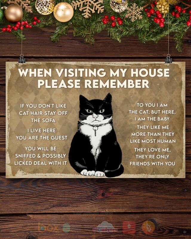 When visiting my house Please remember I live here you are the guest Cat Canvas 1 2
