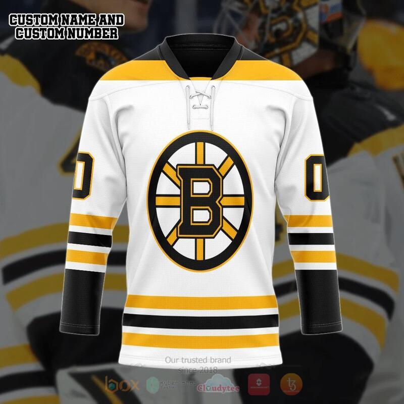White Boston Bruins NHL Custom Hockey Jersey 3 White Boston Bruins NHL Custom Hockey Jersey 1 2