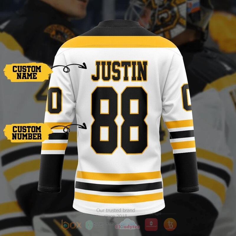 White Boston Bruins NHL Custom Hockey Jersey 4 White Boston Bruins NHL Custom Hockey Jersey 1 2 3