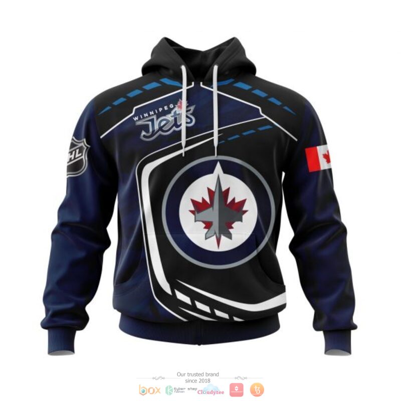 Winnipeg Jets NHL black blue full print 3D shirt, hoodie 1 Winnipeg Jets NHL black blue 3D shirt hoodie