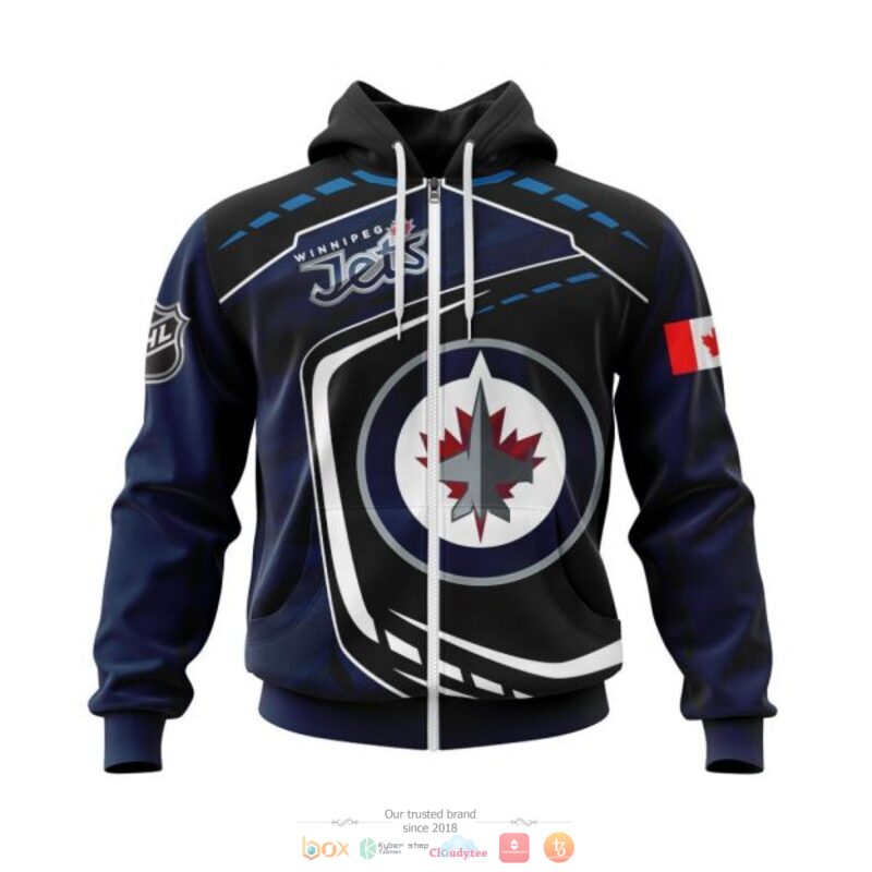 Winnipeg Jets NHL black blue full print 3D shirt, hoodie 2 Winnipeg Jets NHL black blue 3D shirt hoodie 1