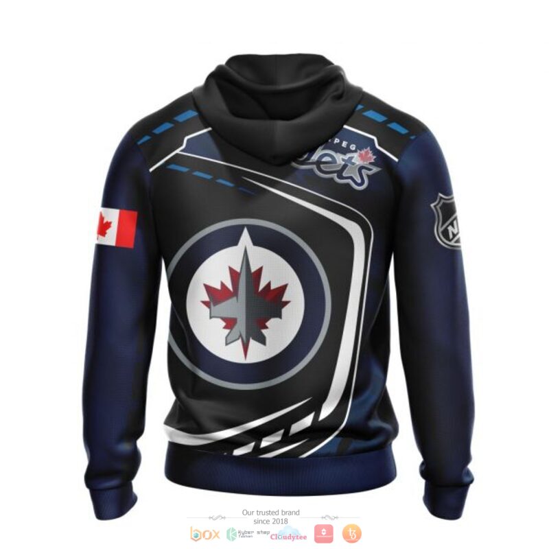 Winnipeg Jets NHL black blue full print 3D shirt, hoodie 3 Winnipeg Jets NHL black blue 3D shirt hoodie 1 2