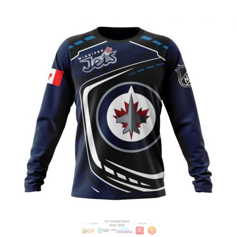 Winnipeg Jets NHL black blue full print 3D shirt, hoodie 6 Winnipeg Jets NHL black blue 3D shirt hoodie 1 2 3 4 5