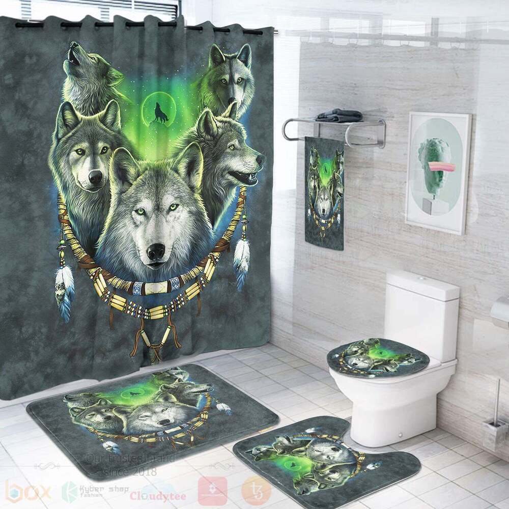 Wolf Pack Moon Light Bathroom Set
