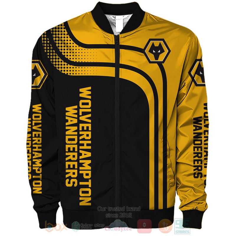 Wolvehampton Wanderers yellow black shirt, hoodie 6 Wolvehampton Wanderers yellow black 3D shirt hoodie 1 2 3 4 5