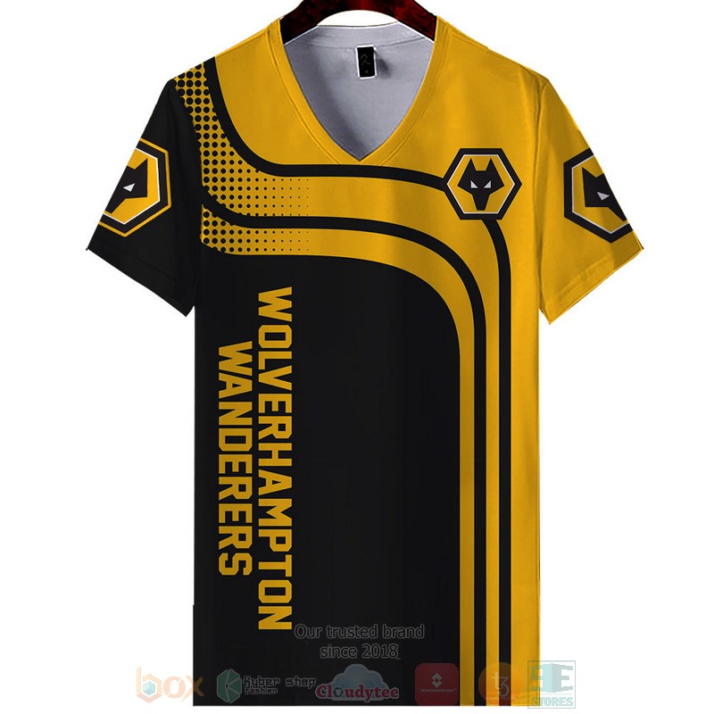 Wolvehampton Wanderers yellow black shirt, hoodie 8 Wolvehampton Wanderers yellow black 3D shirt hoodie 1 2 3 4 5 6 7