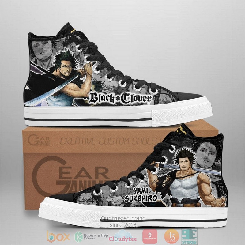 Yami Sukehiro Black Clover Anime High Top Canvas Shoes 8 Yami Sukehiro Black Clover Anime High Top Canvas Shoes