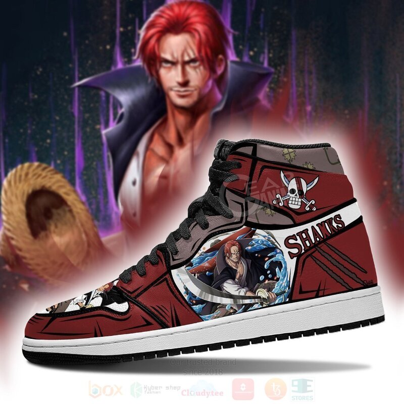 BEST Yonko Red Hair Shank Custom Anime One Piece Air Jordan 1 Retro High 3 Yonko Red Hair Shank Custom Anime One Piece Air Jordan High Top Shoes 1 2