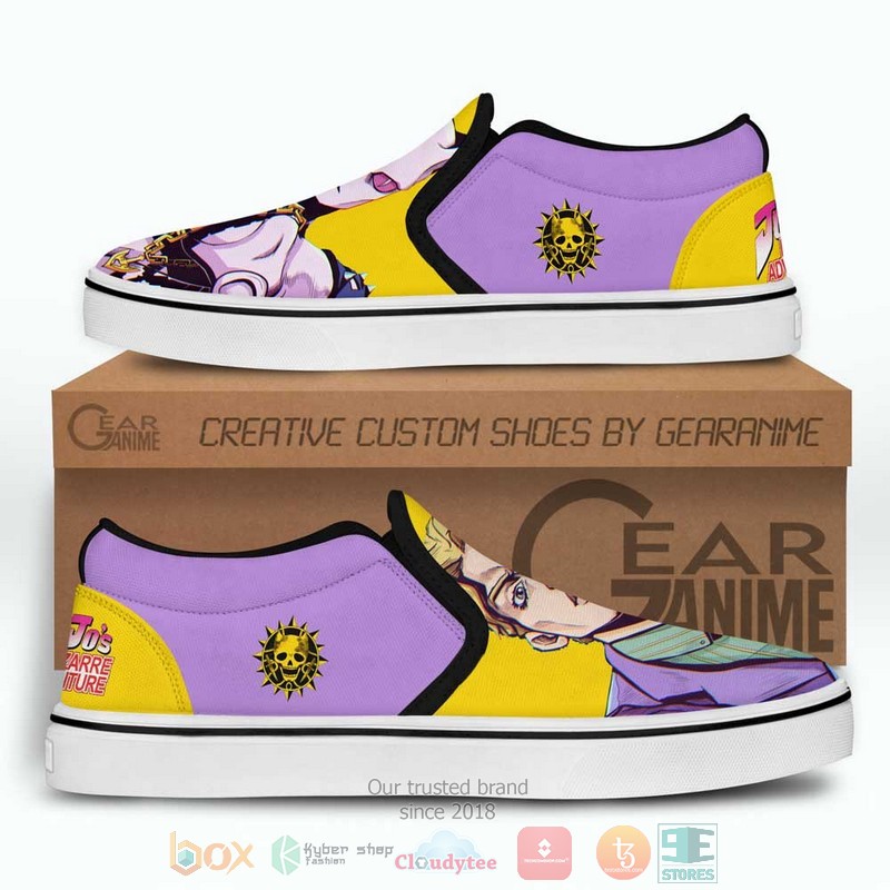 Yoshikage Kira Anime JoJo's Bizarre Adventure Slip-On Sneaker Shoes 4 Yoshikage Kira Anime JoJos Bizarre Adventure Slip On Shoes 1 2 3
