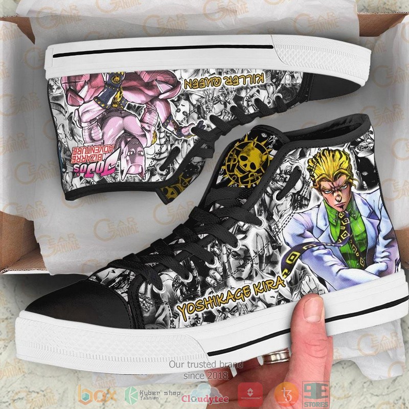 Yoshikage Kira Jojos Birraze Adventure High Top Canvas Shoes 1