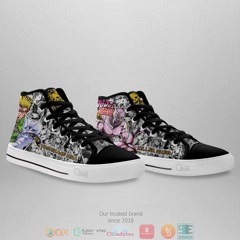 Yoshikage Kira Jojo's Birraze Adventure High Top Canvas Shoes 4 Yoshikage Kira Jojos Birraze Adventure High Top Canvas Shoes 1 2 3