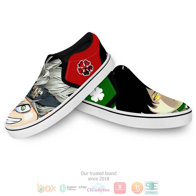 Yuno and Asta Anime Black Clover Slip-On Sneaker Shoes 4 Yuno and Asta Anime Black Clover Slip On Shoes 1 2 3