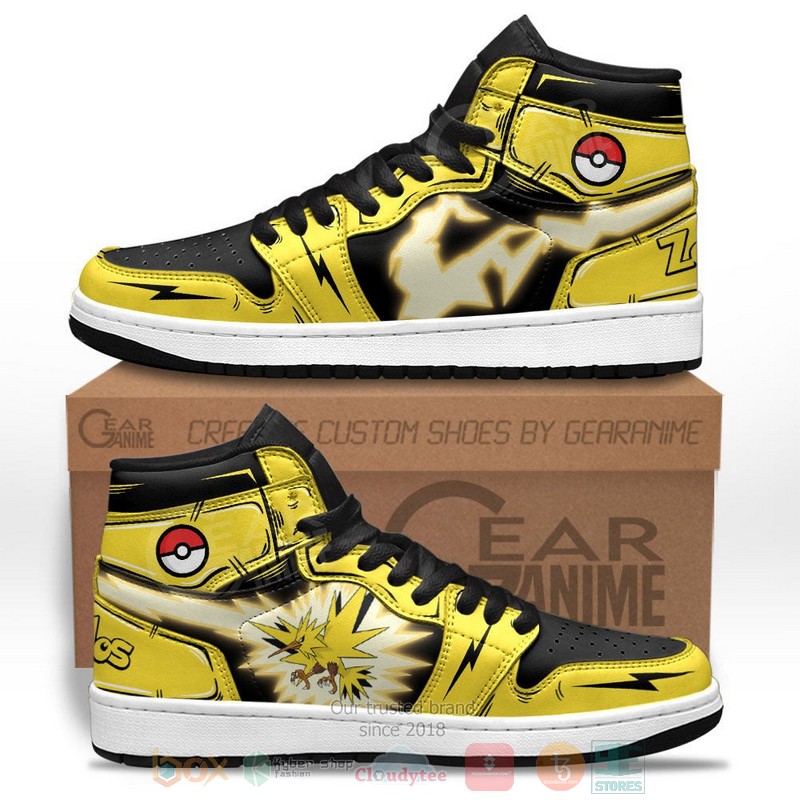 Zapdos Pokemon Anime Air Jordan high top Sneaker Shoes 9 Zapdos Pokemon Anime Air Jordan high top shoes