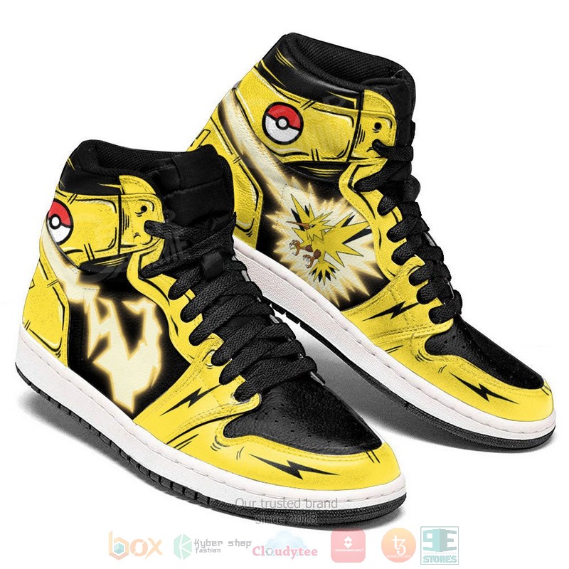 Zapdos Pokemon Anime Air Jordan high top shoes 1 2 3 4