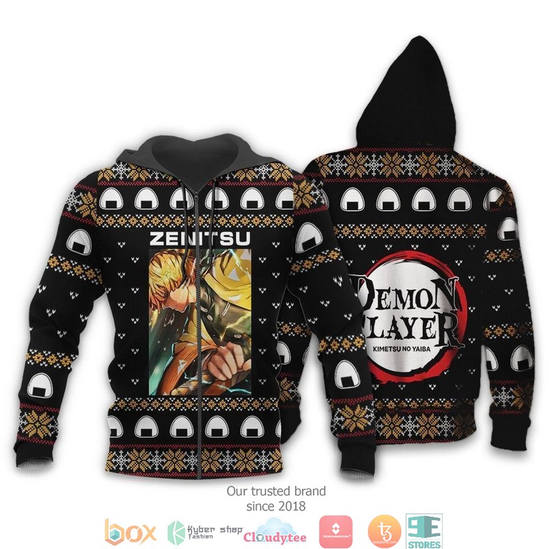 Zenitsu Agatsuma Demon Slayer Anime Xmas 3d shirt hoodie 1