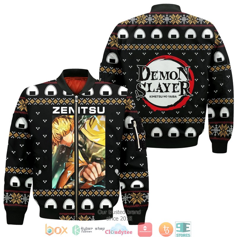 Zenitsu Agatsuma Demon Slayer Anime Xmas 3d shirt, hoodie 4 Zenitsu Agatsuma Demon Slayer Anime Xmas 3d shirt hoodie 1 2 3