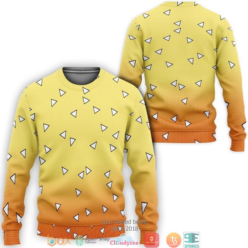 Zenitsu Costume Demon Slayer Anime 3d shirt hoodie 1