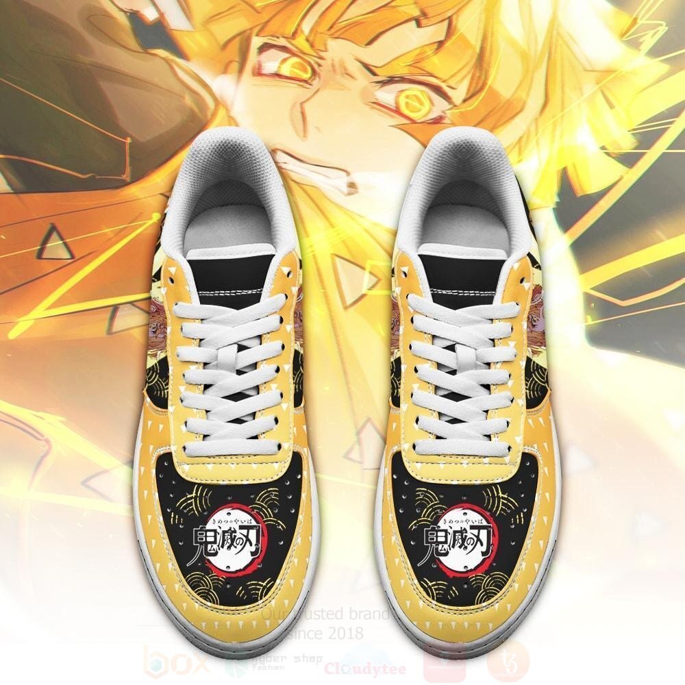 Zenitsu Custom Demon Slayer Anime Yellow NAF Shoes 1