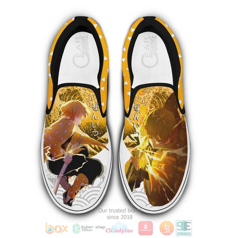 Zenitsu Thunder Demon Slayer Anime Slip On Shoes
