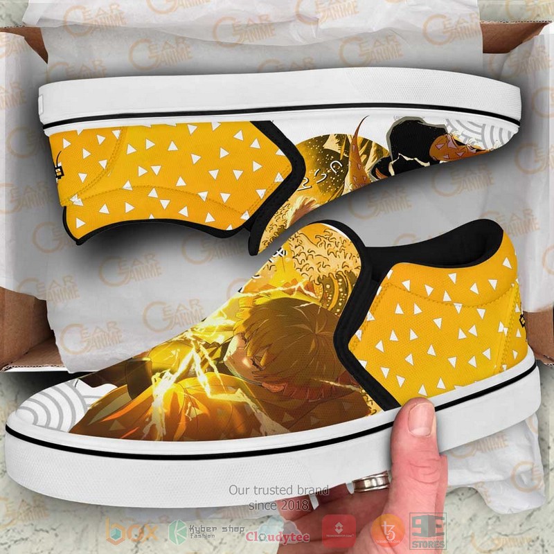 Zenitsu Thunder Demon Slayer Anime Slip On Shoes 1