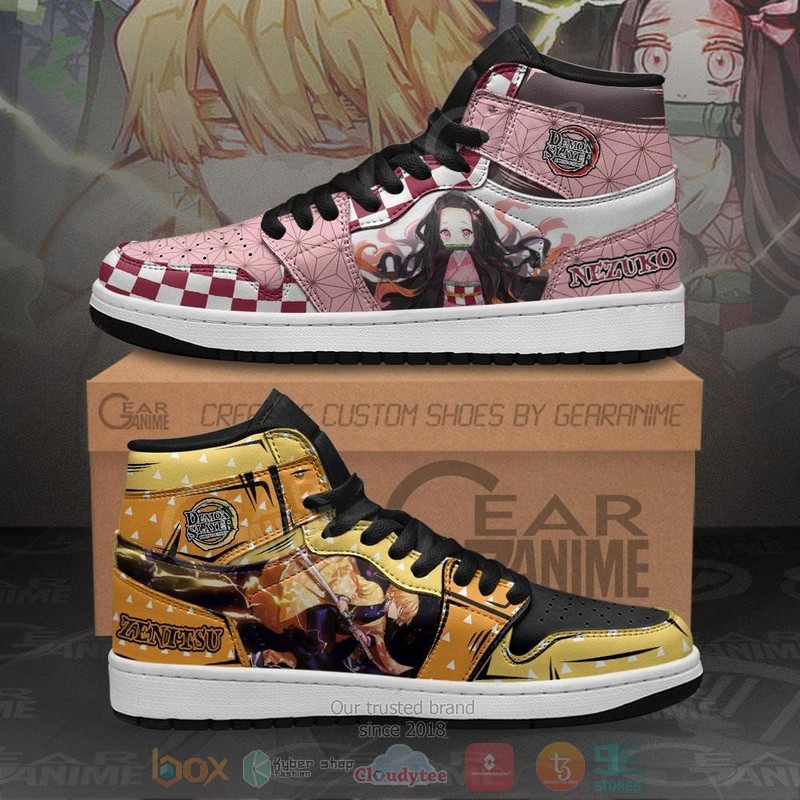 Zenitsu Nezuko Demon Slayer Anime Air Jordan high top shoes