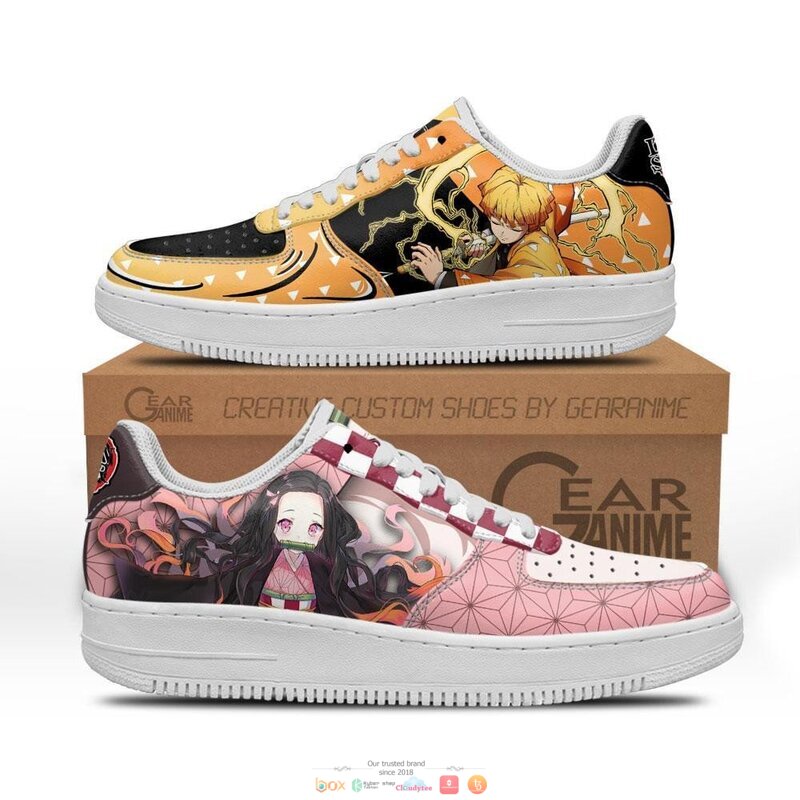 Zenitsu and Nezuko Anime Demon Slayer Nike Air Force Shoes